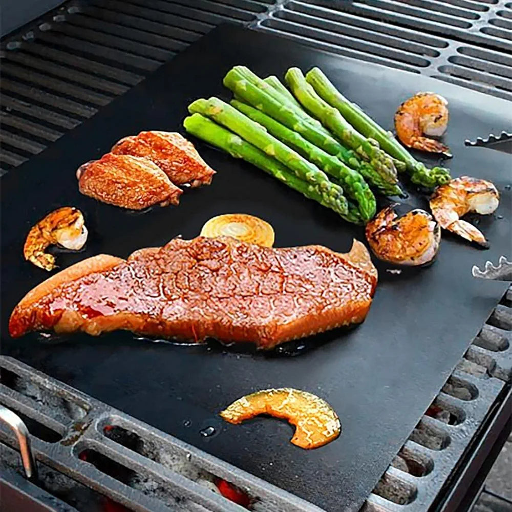 GRILL BBQ MAT SET OF 6+1 BRUSH