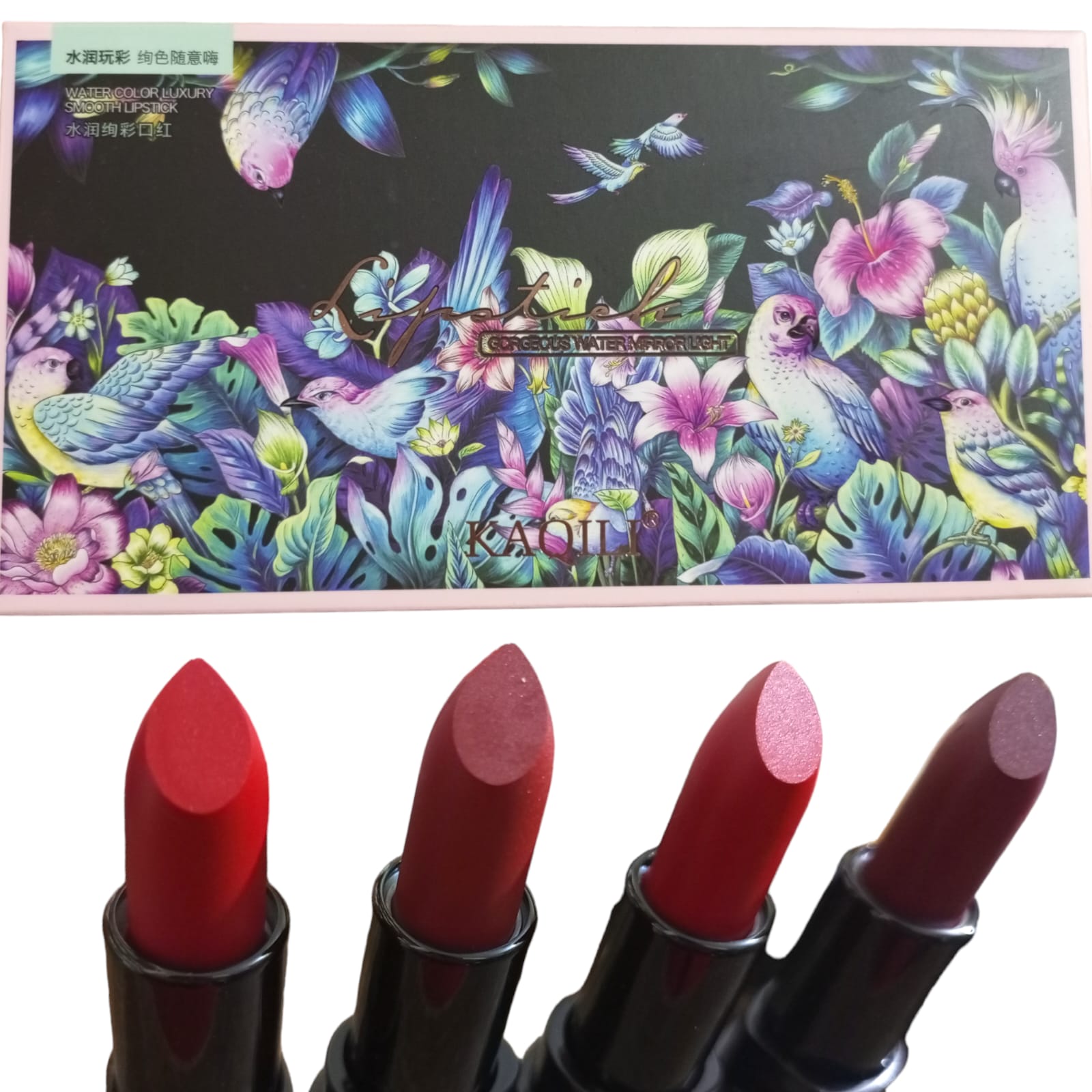 GORGEOUS WATER MIRROR LIGHT 4 PCS LIPSTICK SET BY KAQILI