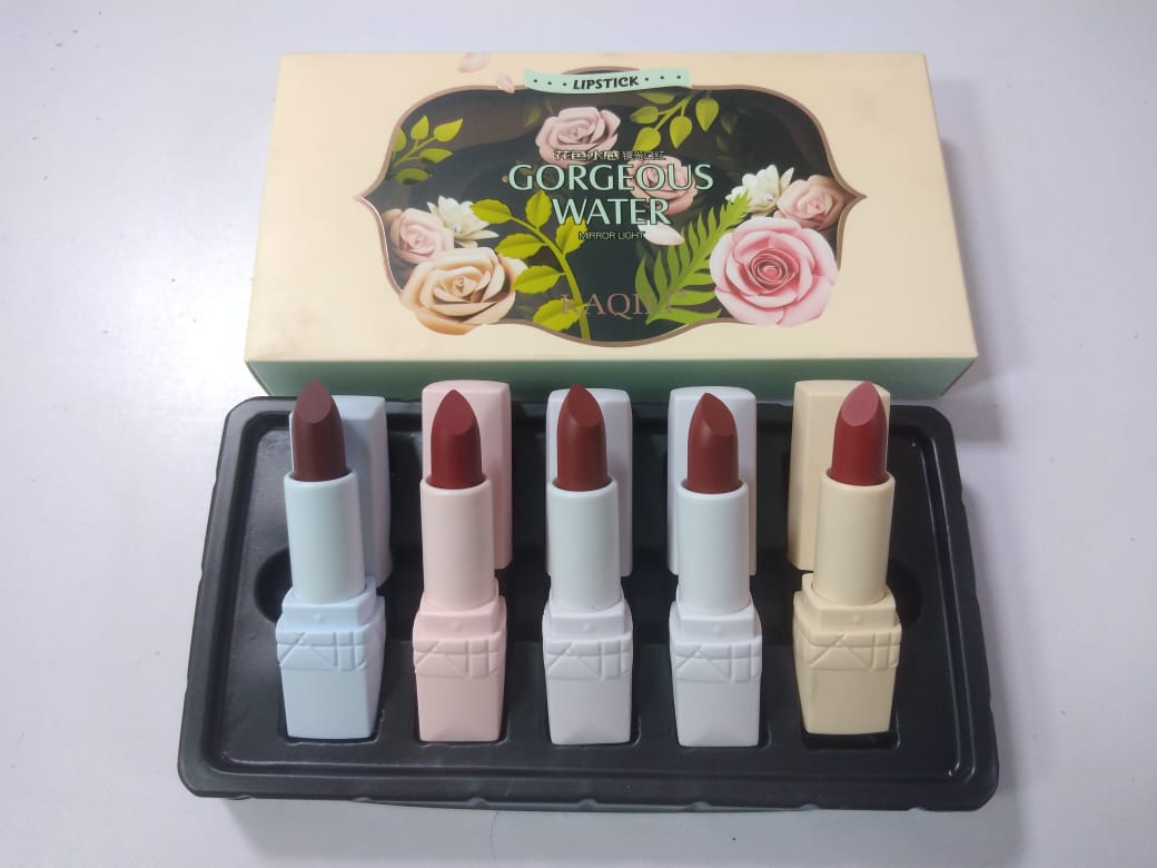 GORGEOUS WATER MIRROR LIGHT 5 PCS LIPSTICK BY KAQILI