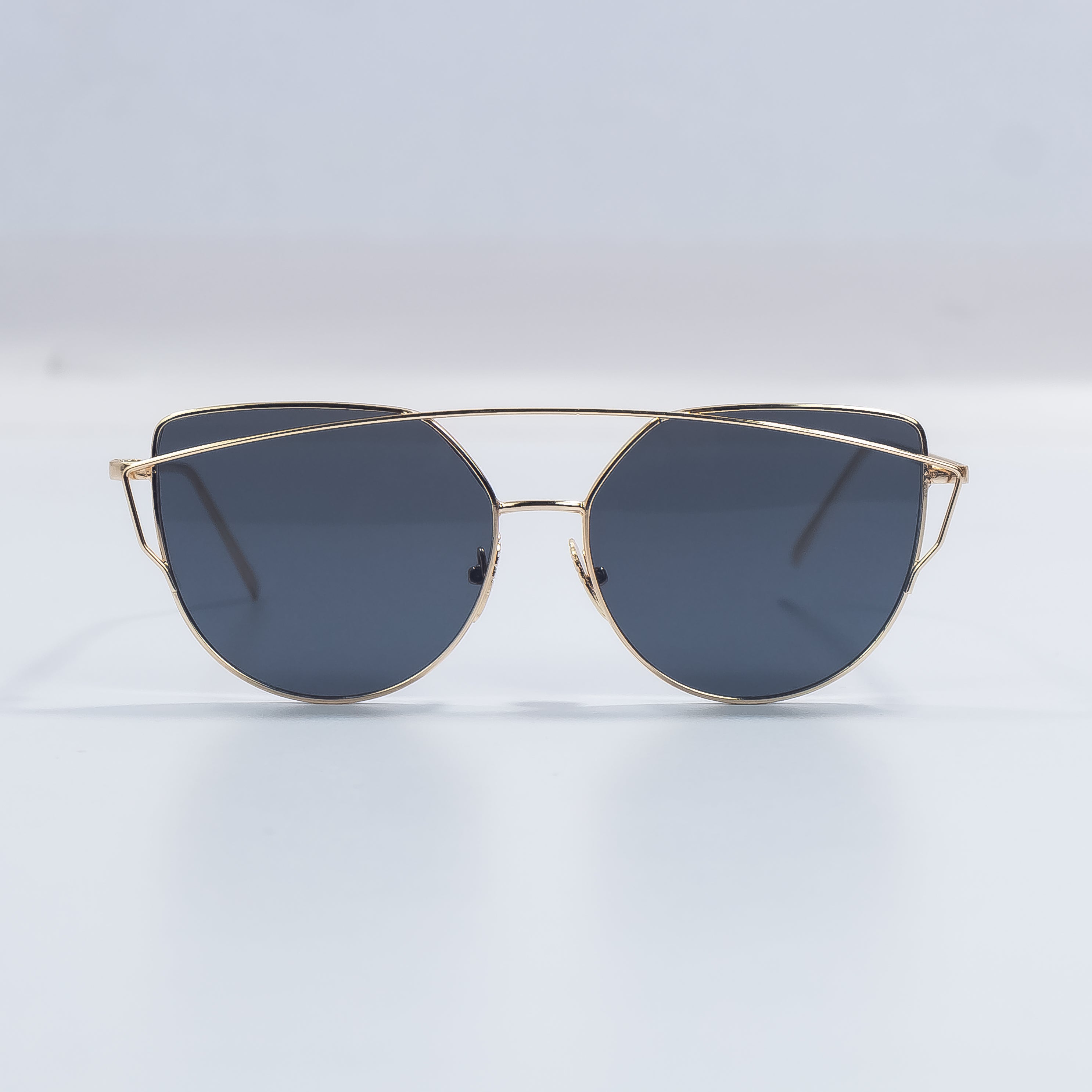 TWIN-BEAMS ROSE GOLD FRAME SUN GLASSES FOR WOMEN